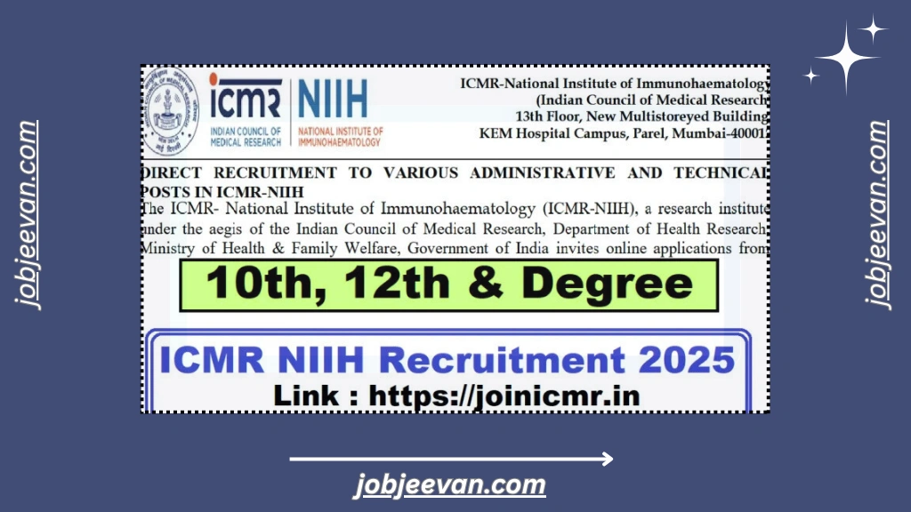 ICMR NIIH Recruitment 2025